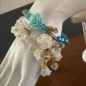 Elegant Beaded Bracelet Set with Charms  NWOT